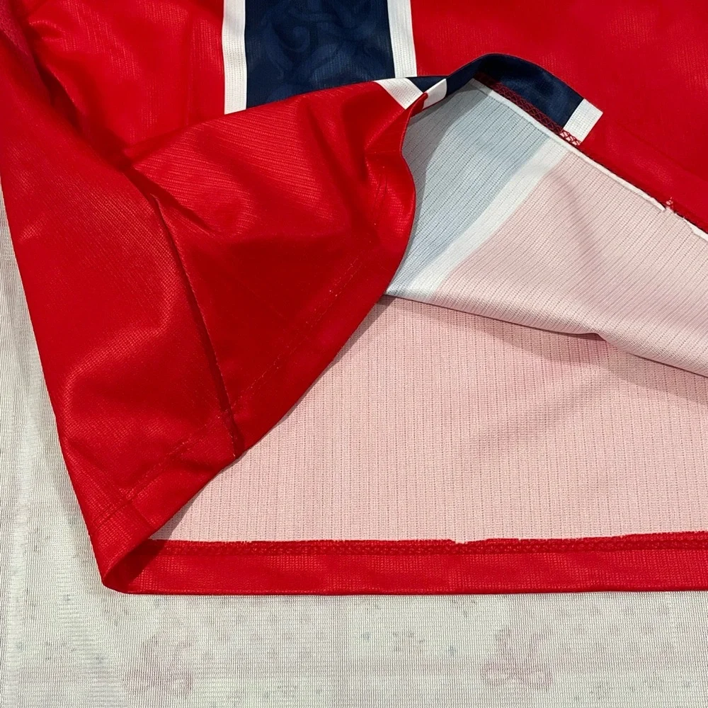 Nike Red Norwegian Soccer Jersey with Navy Cross